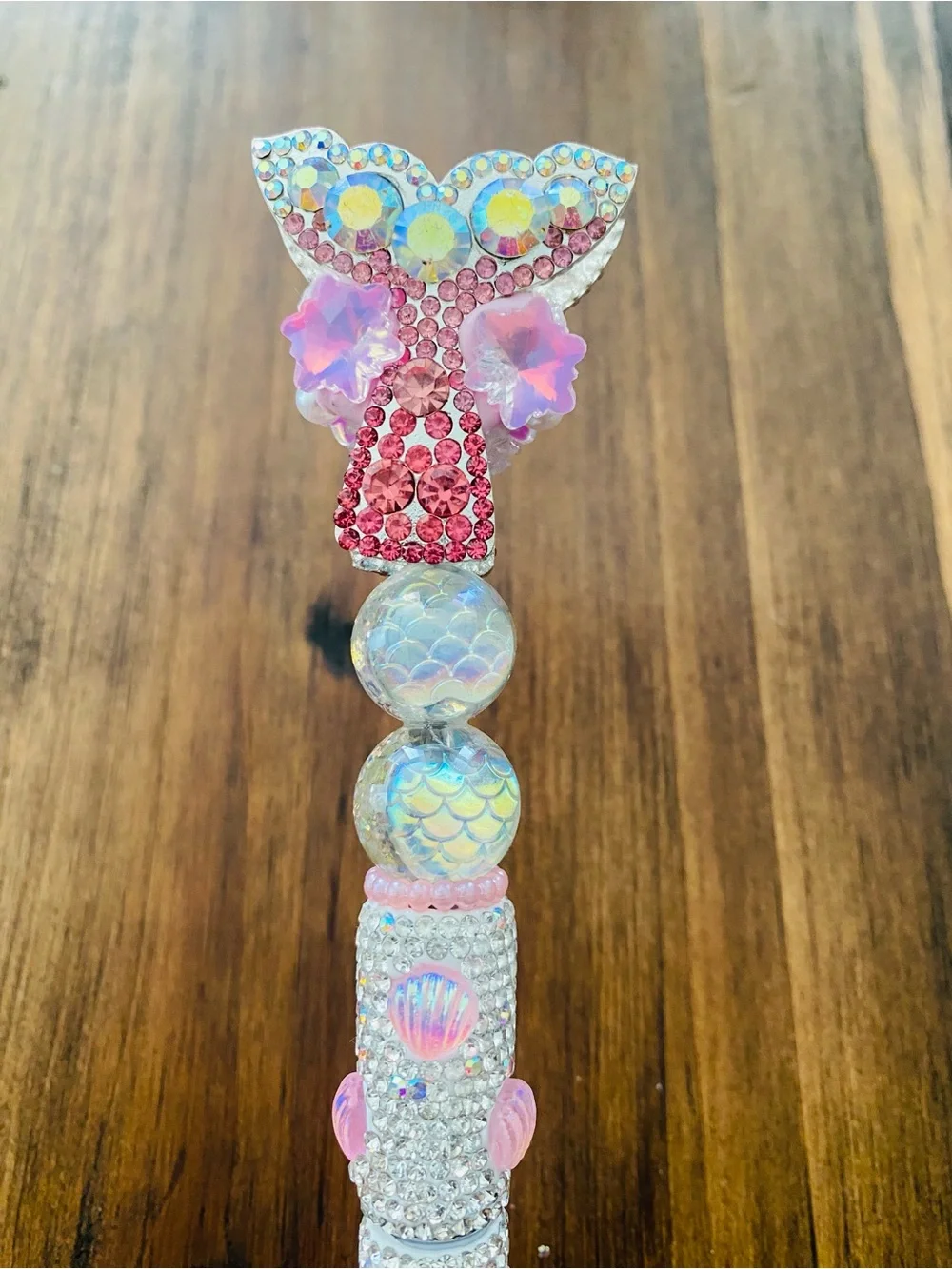 Crystal Pink Iridescent Mermaid Pen